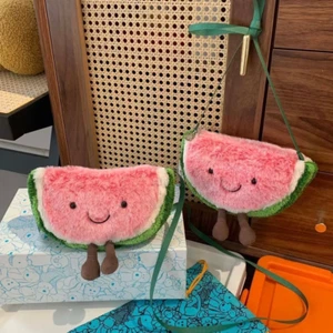 Amuseable Watermelon Bag Jelly Cat Soft Plush Bag NWT with Free Dust Bag - Picture 1 of 6