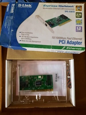 D-Link PCI Adapter, 10/100 Mbps Fast Ethernet, modello DFE-538TX  - Immagine 1 di 2