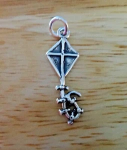 Sterling Silver 3D 24x8mm Kappa Alpha Theta Kite with Tail Charm