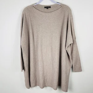 Caroline Morgan Womens Sweater Size 12/14 Brown 3/4 Sleeve Oversized Boxy - Picture 1 of 7