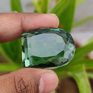 Natural 157.55 Ct Certified Fancy Shape Green Amethyst Loose Gemstone - Picture 1 of 9