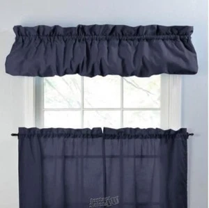 Stacey Balloon Valance Navy 60" x 15" - Picture 1 of 2