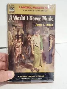 A World I Never Made James T. Farrell SIGNED 1952 Signet Double Volume Paperback - Foto 1 di 6