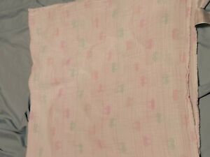 Baby Aden + Anais Disney Minnie Mouse head Muslin Swaddle Blanket Pink tealLN
