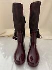 Henry Ferrera K-Pom Pom Girls Burgundy Rain Boots size 1 NEW WITH TAGS 