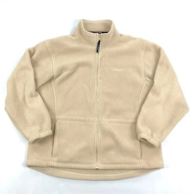 Vintage LL Bean Fleece Jacket Womens Large Beige USA Pile 90s - Image 1 of 4