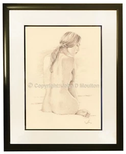 JOHN D MOULTON Original “Claire” Pencil Drawing : Nude Portait Artwork - Picture 1 of 1