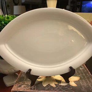 Pier 1 Imports~”Tasting Party”~17”L X 10.75”W~Eye Shaped Platter~Solid White~ - Picture 1 of 2