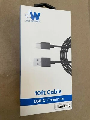 Just Wireless 10ft USB-C Connector Cable - Black - Image 1 of 2