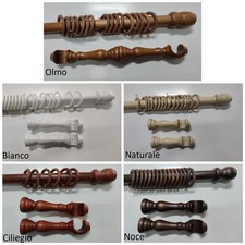 Bastone Per Tende in Legno - A Strappo o A corda ø35mm Vari Colori e Misure