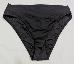 LA BLANCA sz 12 Island Goddess Crossover High Waist Bikini Bottoms black 3495 - Picture 1 of 3