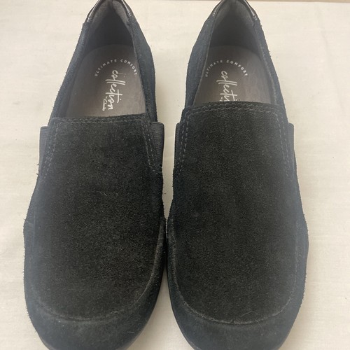 Mocassini scarpe Clarks Collection Ultimate Comfort nero pelle scamosciata taglia 9