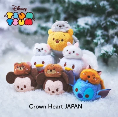 Rare! 2023 Disney Store Japan Winter Animals TSUM TSUM Mini Plush Set of 6 - Image 1 of 4