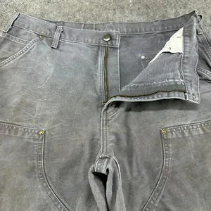 Carhartt Pants Mens 36x32 Gray Carpenter Double Knee Baggy Distressed B136 GVL - Picture 1 of 19