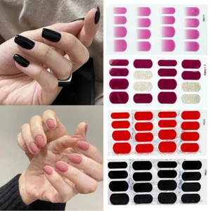 Nail Polish Strips Self-Adhesive Art Decals Full Cover Gel Wraps Stickers US 、 - Picture 1 of 21