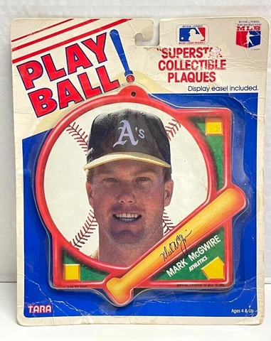 Play Ball! Mark McGwire Athletics Superstar Collectible Plaque Official MLB 1990 Cover