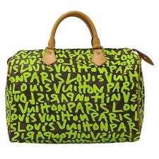 LOUIS VUITTON Speedy 30 Hand Bag Monogram Graffiti Leather Green M93706 japan