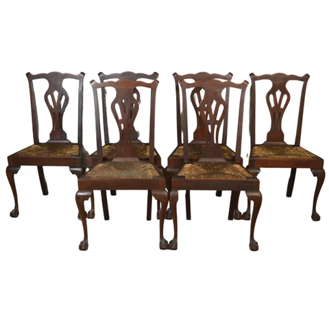 Antique Mahogany Dining Room Chairs Set of 6 #21586 Cover