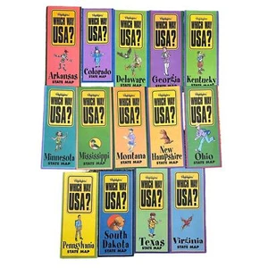 Lot (14) HIGHLIGHTS Which Way USA State Map School Activity Homeschool Learning - Bild 1 von 7