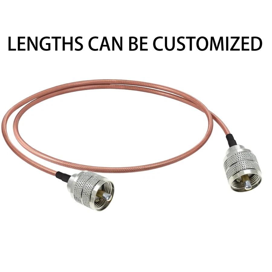 RG400 PL259 UHF Male to Male connector Lot RF Coax Jumper Pigtail coaxial cable - Image 1 of 4