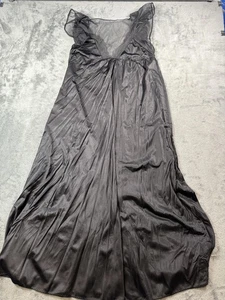 Vintage Queens-Way Lingerie Nightgown Womens Medium Black Nylon Lace Made USA - Picture 1 of 15