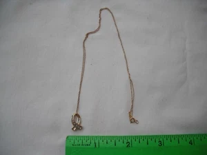 Cancer Ribbon 10K Yellow Gold Diamond Pendant and 18" Chain, Seven (7) Diamonds - Picture 1 of 12