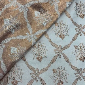 Tessuto Tovagliato Natale Lurex Rombo Bronzo 50 Cm 4751 - Foto 1 di 9