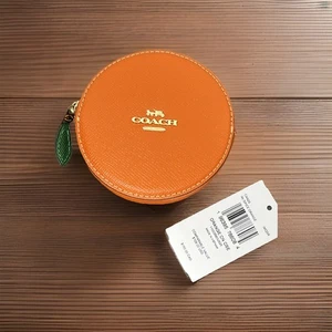 Coach Münzetui Orange Fruit Spice Leder CAN29 Kleingeldbörse - Bild 1 von 11