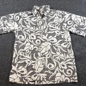Camisa Pullover Hawaiana Vintage Go Barefoot Tropical Leaf HECHA EN EE. UU. Para Hombre L Usada en Excelente Condición - Imagen 1 de 4