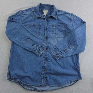 LL Bean Shirt Mens XL Blue Denim Button Down Traditional Fit Casual Outdoors - Picture 1 of 10