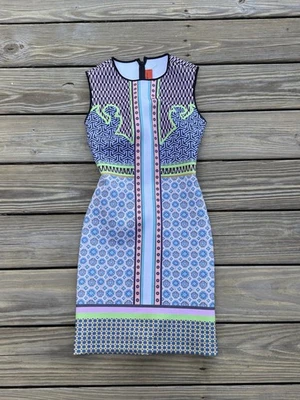 Vestido ceñido al cuerpo Clover Canyon sin mangas elástico floral a rayas talla XS NUEVO CON ETIQUETAS $246 Foto 1 de 4