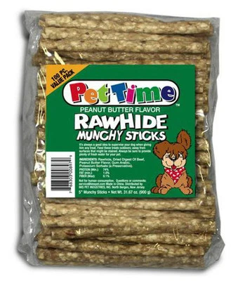 Cadete piel de res palos masticables naturales para perros sabor mantequilla de maní 198 libras Foto 1 de 4