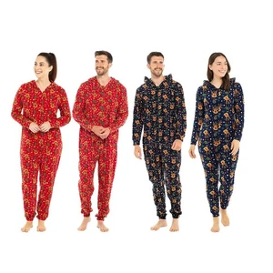 A2Z Hombres Mujeres Navidad Micro Vellón Con Capucha Suave Cálido Todo en Uno Pijama Festivo - Imagen 1 de 13