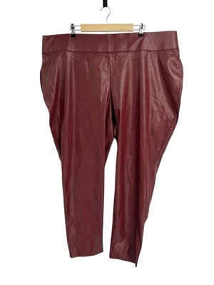 Pantalones ajustados INC Borgoña Imitación Cuero 28W Nuevos con Etiquetas Foto 1 de 4