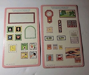 Vintage 1978 Fisher-Price Dollhouse Original NOS cardboard cutouts decorate card - Picture 1 of 3