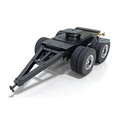 Remolque de metal de 2 ejes 1/14 con tracción de quinta rueda para modelo de camión LESU RC Foto 1 de 4