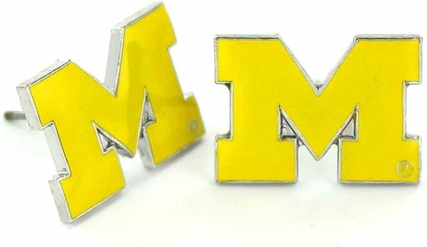 MICHIGAN WOLVERINES NCAA TEAM LOGO POST EARRINGS BY AMINCO FREE SHIPPING Cover