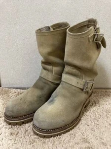 Red Wing Boots 8268 Suede Leather Beige Engineer Boots Size 7D - Picture 1 of 8