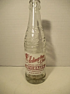 Vintage Glass Soda Bottle Arlington Club Carbonated Beverages Arlington Hts IL - Picture 1 of 9