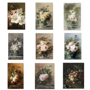 Vintage Blumengemälde Leinwand Kunstposter Ungerahmt Bild Heim Wand Art Dekor - Bild 1 von 19