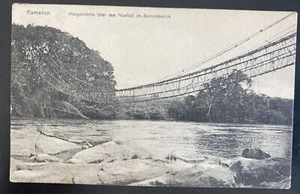 1908 German Cameroon RPPC Postcard Cover To Neumuhle Germany Bridge View - Picture 1 of 2