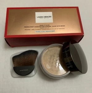 Polvo de ajuste de brillo LAURA MERCIER Make it (medio profundo) tamaño completo + juego de cepillos nuevo en caja - Imagen 1 de 2
