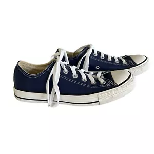 Sneaker basse Converse All Star in pelle blu da uomo 5,5 donna 7,5 - Foto 1 di 9