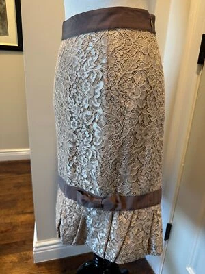 Red Valentino Beige Lace Skirt Bow Detail SZ IT 44/US 8 NWOT - Image 1 of 4