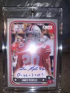 James Peoples 2024 Onyx Silver 3/10 Inscription “O-H-I-O” On Card Auto OSU - Picture 1 of 11