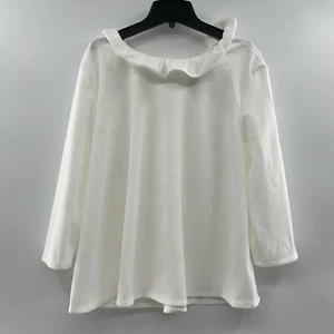 Pomander Place Tuckernuck White Faye Blouse 3/4 Sleeve Top Ruffle Collar Size XS - Picture 1 of 6