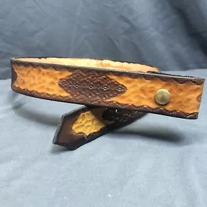 Leather Belt Mens 30 Fits 27-33 Western Country Cowboy Hand Tooled Embossed USA - Picture 1 of 7