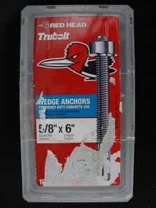 Rotkopf Keil Betonanker 5/8" Durchmesser X 6" lang, Box von 10, neu - Bild 1 von 3