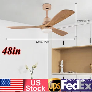 48" Outdoor Ceiling Fan Light With Remote Control 6 Speed Led Chandelier Lamp - Picture 1 of 8