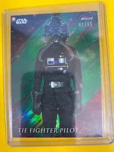 DA7828 2018 Star Wars Finest Green Refractors #91 TIE Fighter Pilot #41/99 - Picture 1 of 2